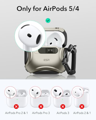 Image of ESR for AirPods 5 /4 Case, Compatible with MagSafe, Titanium