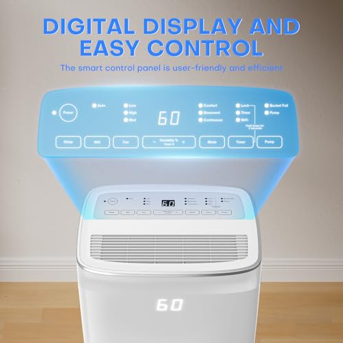 Image of TABYIK 4500 Sq.Ft Dehumidifier, 80 Pint Smart WiFi for Basement | Pump Drain Hose, Auto Humidity Control, Large Dehumidifier for Home, RV, Bathroom & Bedroom