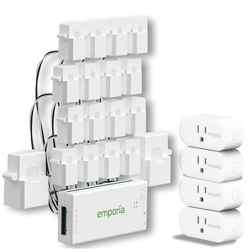 Emporia Energy Monitor with 16 Sensors + 4 Smart Plugs Super Bundle - Whole Home Electricity Usage Tracking & Real-Time Control - Supports Solar Net Metering - Works with iOS, Android, Alexa - Amazon.com