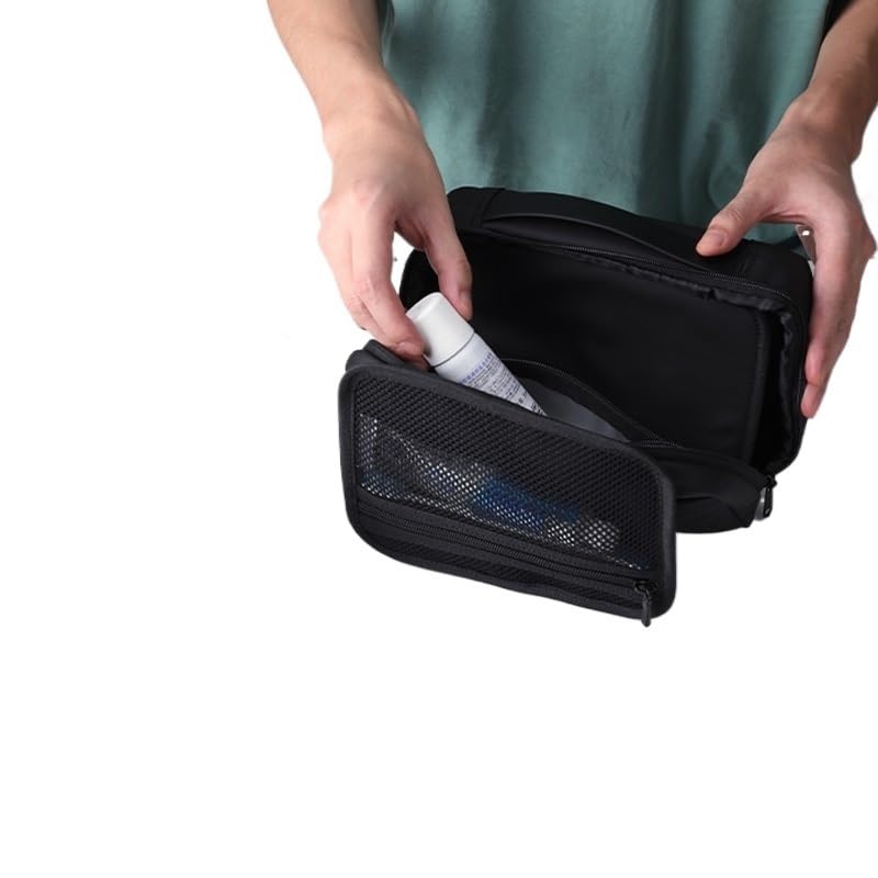 Neceser Neceser de Viaje for Hombre, Negocios, separación en seco y húmedo, Bolsa baño for Fitness, Almacenamiento Maquillaje Impermeable, Lavado(Tech Grey)