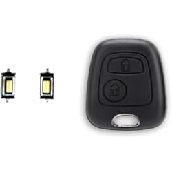 Funda Llave Coche Citroen C4 1neiSmartech Carcasa de Carcasa de 2 Botones, Mando a Distancia Compatible con Toyota Aygo – Citroen C1 C2 C3 C4 – Peugeot 107 207 307 + Dos Micro Botones no transponder no electrónica