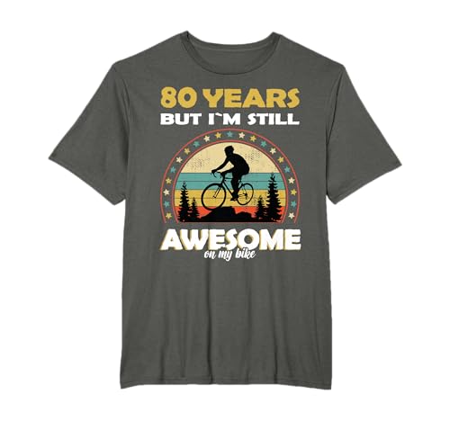Funny Bike & Bicycle 80th Birthday T-Shirt