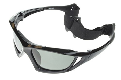 G&G Jetski Sunglasses Polarized Water Sport Surfing Kiteboarding P601 Black Frame Gray Lens
