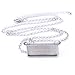 Reidgaller 5pcs Stainless Steel 10x25mm Rectangle Cabochon Pendant Settings Trays DIY 55cm Long Chain Necklace Base Bezel Blanks for Jewelry Making