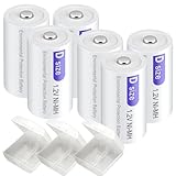 Palogreen 6 Pack Rechargeable D Size Batteries,1.2V 8000mAh NiMH D Cell Low Self Discharge Long Lasting Battery
