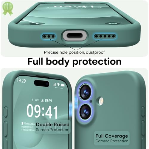 Image of LOVE 3000 Designed for iPhone 17 Case, Premium Silicone [Compatible with Magsafe][Soft Anti-Scratch Microfiber Lining] Shockproof Protective Phone Case for Men Women 6.3 inch, Pine Green