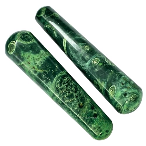 Image of Certified Kambaba Jasper Crystal Wand - Smooth Crystal Wand for Energy Healing, Chakra Balancing, Meditation and Home Decor - Crystals and Healing Stones for Gift