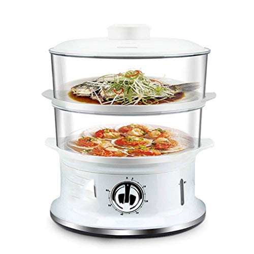 OQHAIR Vaporiera elettrica a Riscaldamento rapido da 900 W Vaporiera per Verdure da 6 Litri Senza BPA Cestello impilabile a 2 Strati