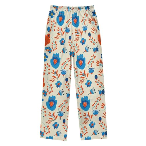 J JOYSAY Floral Berry Branch Beige Pajamas Pants Soft Long Pajama Bottoms Lounge Sleep Pants Size S-XL2