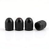 GODESON Black Car Tire Valve Stems Cap Bullet Style Tire Valve Cap from, 4 Pcs/Set, Aluminum Tire Wh