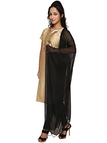 DUPATTA BAZAAR Indian Casual Black Beaded Chiffon Dupatta