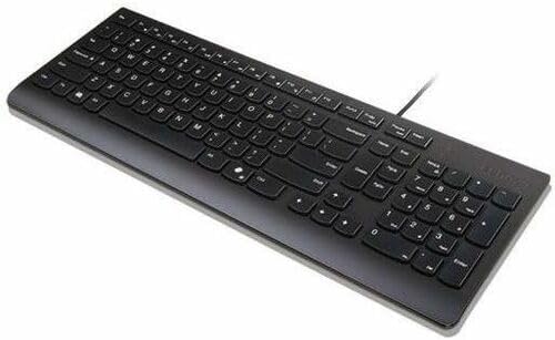 Lenovo Essential Wired Keyboard Black US English - Cable Connectivity - USB Type A Interface - Copilot Hot Key(s) - Windows 10, Windows 11 - English (US) - PC - Plunger Keyswitch - Black