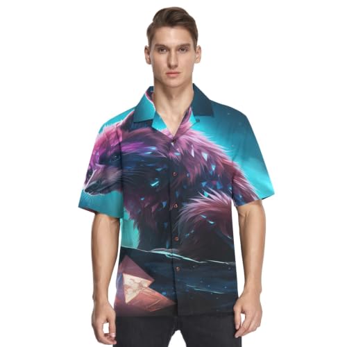 Chemise Hawaïenne pour Homme Idéale pour l'Été et les Soirées Plage Panda Rouge