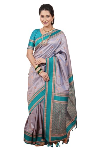 Image of SGF11 Women's Kanjivaram Pure Soft Silk Saree With Unstitched Blouse Piece