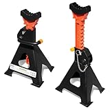 Lupobi(ルポビ) ジャッキスタンド 3t 馬ジャッキ 2基セット 高さ9段階調整可能 最低位295mm/最高位430mm 車用 リジットラック タイヤ交換 ラバーパッド付き ブラック LP-102A