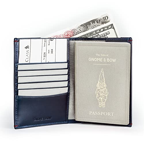 Gnome & Bow - Gulliver Cash & Coin Passport Wallet (Rfid Waxed Leather) (Blue) #TOP3