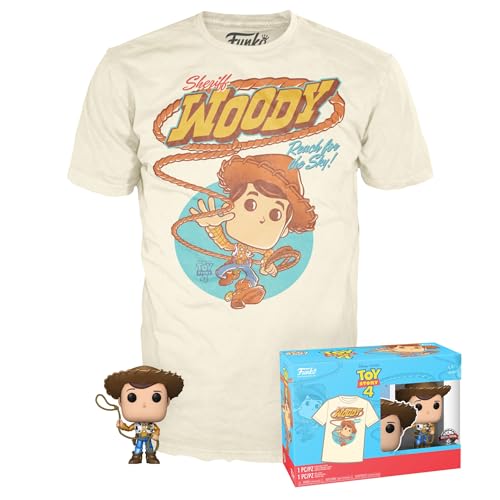Funko Pop! & Tee: Disney - Woody - Medium - Disney Pixar: Toy Story - T-Shirt - Clothes With Collectable Vinyl Figure - Gift Idea - Toys and Short Sleeve Top for Adults Unisex Men and Women