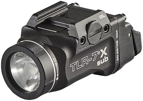 Streamlight 69405 TLR-7 X sub USB 500-Lumen 5000-Candela Weapon Light Designed Exclusively and Solely for Railed Glock 43X/48 MOS/43X/48 Rail Handguns with Mounting Kit and Keys, Black
