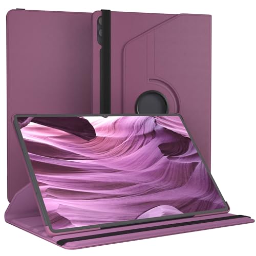 EAZY CASE - Tablet Hülle für Galaxy Tab S11 Ultra Schutzhülle 14 6 Zoll Smart Cover Tablet Case Rotationcase zum Aufstellen Klapphülle 360 drehbar mit Standfunktion Tasche Kunstleder Lila