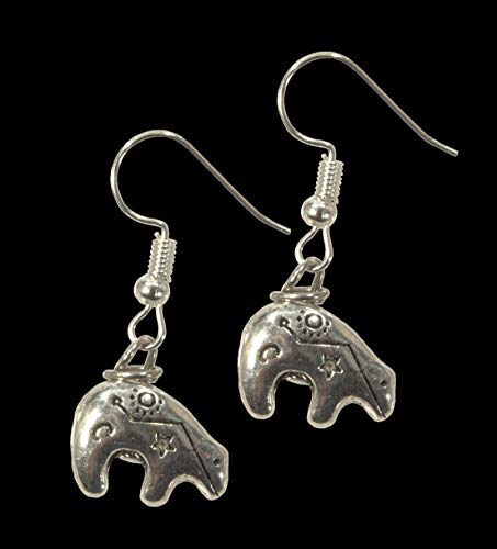 Earrings, Southwestern Heartline Zuni Style Bear Dangle Charm Earrings +GIFT BAG4