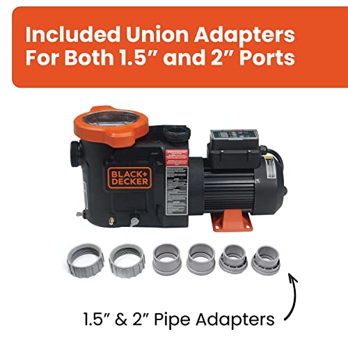 Black+Decker Pool Pump, Energy Efficient Variable Speed Pool Pump For Above Ground Pools With Filter Basket thumb #5