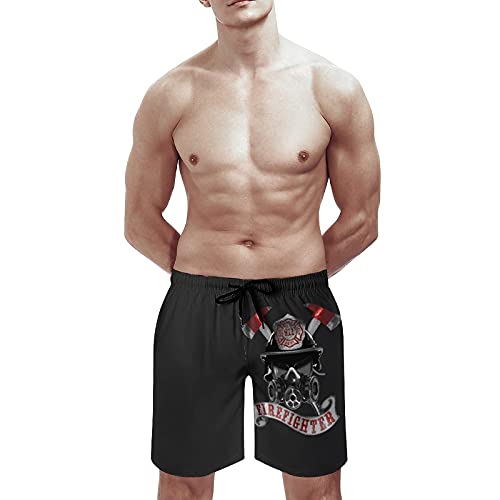 Firefighter First in Last Out Men's Summer Quick Dry Swim Trunks Casual Board Shorts Beachwear for Boys Men4