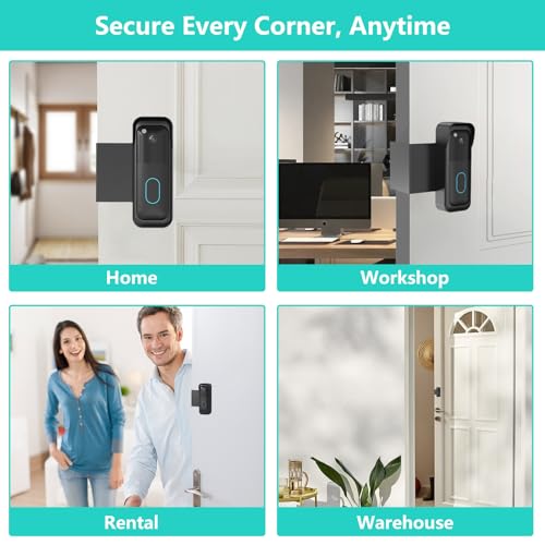 No-Drill Blink Doorbell Mount, Anti-Theft Door Mount for Blink Video Doorbell, Quick Install Doorbell Kits Ideal for Rental Apartments, No Sensor Blockage, Black by Pefecon - Image 7