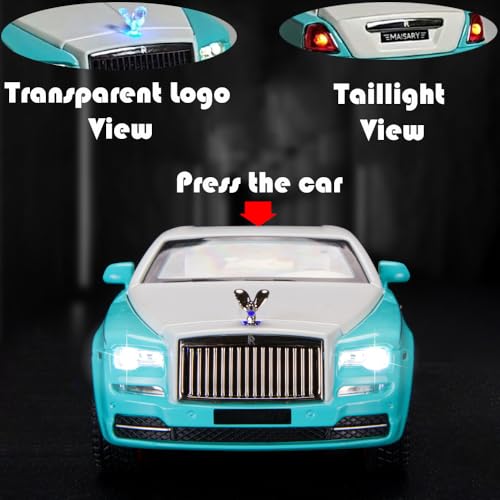 Modelo de Auto a Escala 1:32 Azul con Luz y Sonido miniatura 4