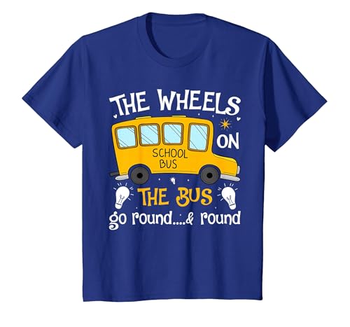 Back to School Funny The Wheels On The Bus Toddler Kids Boys T-Shirt, Youth, Royal Blue, 3T