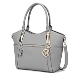 Bolsa de mão feminina MKF Collection por Mia K Bolsa de ombro de couro de poliuretano, bolsa com alça superior, bolsa de mão feminina, Large