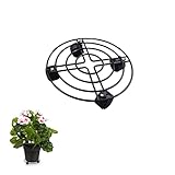 EUROXANTY Macetero de Ruedas | Macetero de Hierro Plano | Macetas de Hierro con Ruedas | Soporte para Plantas | Contenedor de Plantas de Hierro | Soporte de Flores de Hierro | 25 X 25 X 6 CM