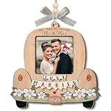 Personalized Wedding Gifts for Couples 2026 - Valentines Day Gifts for Him Her, Bridal Shower Gift for Bride, Newly Wed Gifts for Mr and Mrs Couple, Custom Wooden Ornaments with Picture