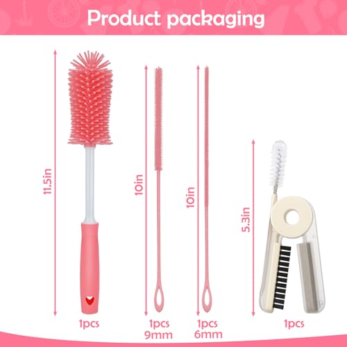 Image of Mity rain Silicone Straw Cleaner Brush Set- Includes Straw Cleaner for Stanley Cups, Long Brush and Cup Lid Wash, All Tumbler Cup, Baby Bottles - Multi-Use Cleaning Kit