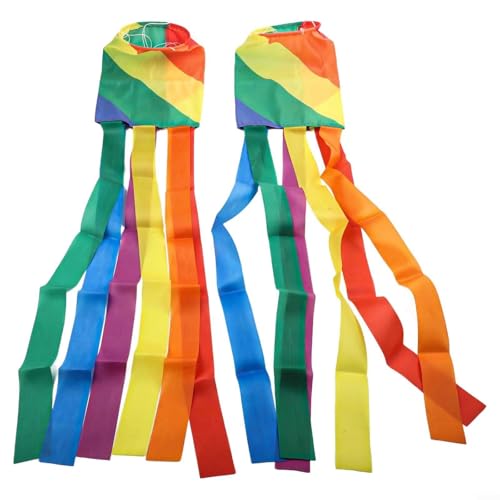 Bandiera colorata a manica a vento da 99 cm, per design arcobaleno per feste all'aperto e decorazione della casa