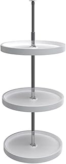 Rev-A-Shelf 6013-18-11-526 18 Inch Polymer Full Circle 3 Shelf Lazy Susan Corner Kitchen Cabinet Storage Organizer with Te...