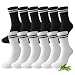 FALARY 6 Paar Socken Herren 43-46 Damen Sportsocken Tennis Socken Baumwolle Bambussocken Laufsocken Schwarz-Weiß