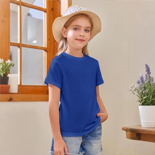 2‐13Y Kids Basic Solid Color T-Shirt Boys Girls Short Sleeve Crewneck Shirts Summer Clothes Causal Blouses Top3