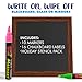 Vaci 10 Multicolored Liquid Chalk Markers | Erasable, Non-Toxic, Water-Based Pens | 6 mm Reversible Tips - Bullet & Chisel | On Chalkboards, Windows, Glass, Mirrors, Blackboards & More | Adults
