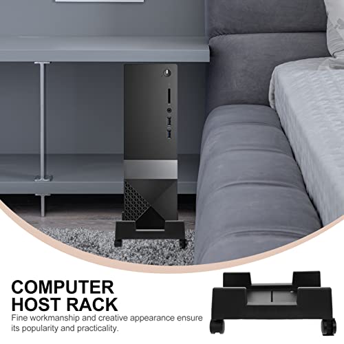 Soporte para CPU de escritorio Sewroro con ruedas, soporte móvil para torre de computadora para oficina en casa, fácil de limpiar y ventilado, almacenamiento elevado para torres de CPU miniatura 3