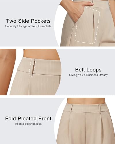 Image of G4Free EverGoing Dressy Casual Shorts for Women 4 inch High Waisted Summer Lounge Pleated Shorts with Pockets