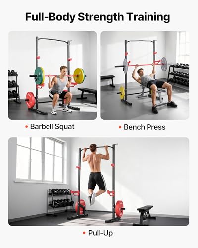 Image of VEVOR Power Cage Squat Rack, Multifunctional Squat Rack for Home Gym, Workout Strength Training Equipment for Bench Press Squats Pull-Up
