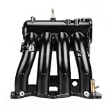 Silver Cast Aluminum Intake Manifold For 1988-2000 Compatible For Honda Civic CRX Del Sol SOHC D Series CX DX EX GX RS-CR1818(Black)