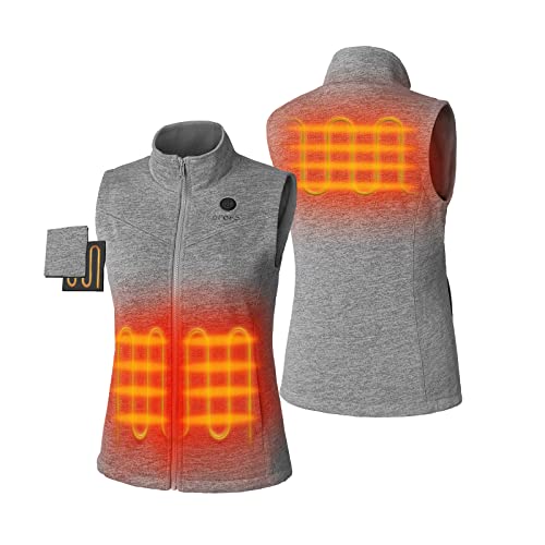 Ororo Women's Heated Vest With Battery - Electric Fleece Vest Base Layer (Grey,M) #TOP1