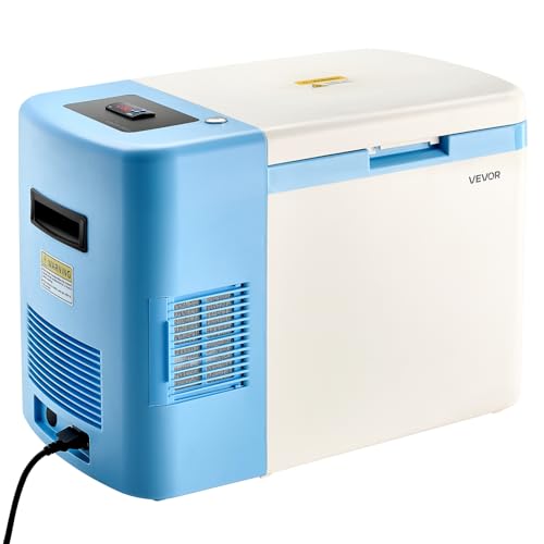 VEVOR Ultra Low Temperature Freezer, 25 L, −40 ℉ to −123 ℉ Adjustable Temp Range, with Digital Display, 304 Stainless Steel Liner, Portable Low Temperature Lab Freezer for Laboratory Samples Storage
