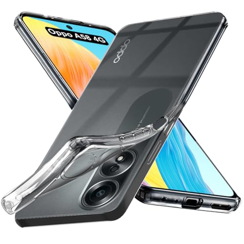 Image of Fashionury Shockproof Crystal Clear Back Cover Case for Oppo A58 | Transparent Back Cover Case | Raised Bumps for Camera & Screen Protection | 360 Degree Protection for Oppo A58 4G