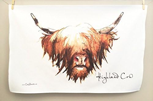 Tea Towel in a Highland Cow Design