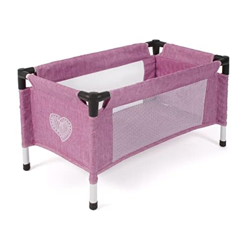 Bayer Chic 2000 652-62 Reisebett für Baby-Puppen, Jeans pink
