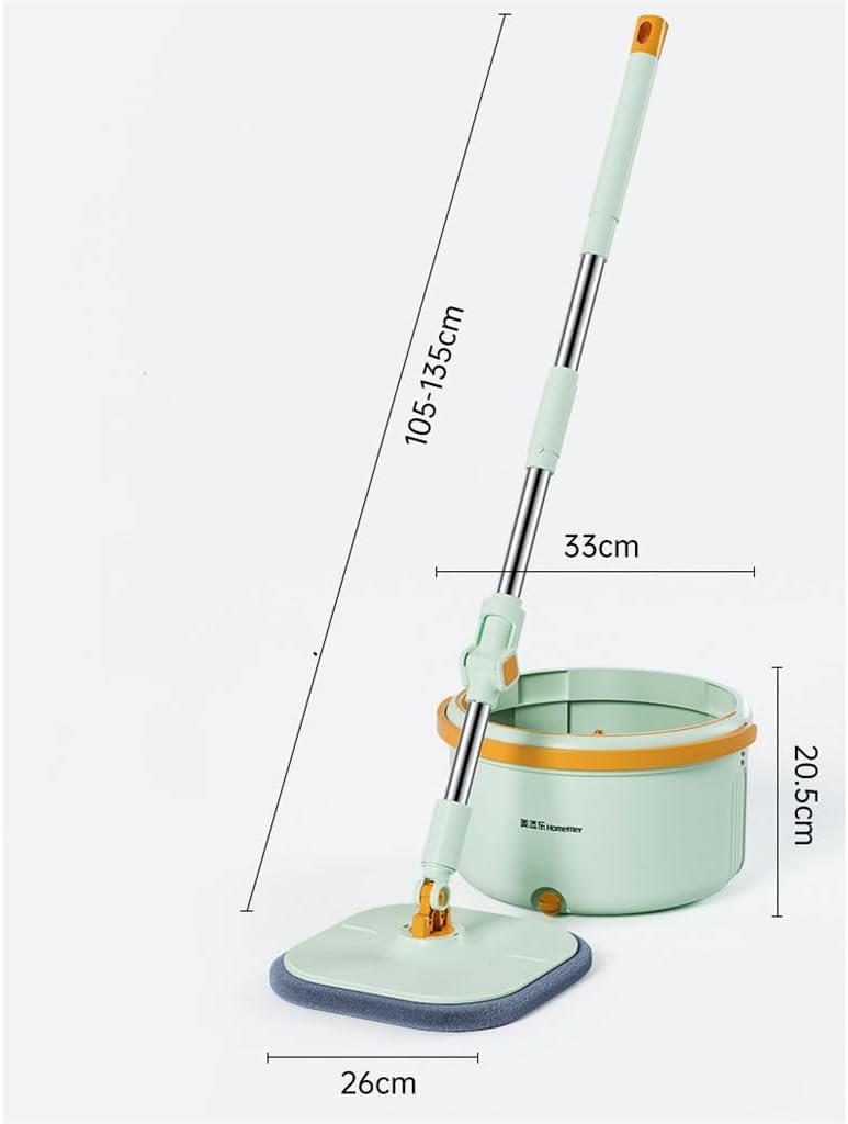 Lazy Peoples Use A Hand-Free Rotary Mop to The Dry and Wet Flat with A Bucket Set