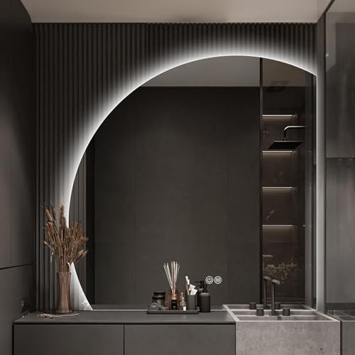 Miroir de bain anti-buée DEL 60 cm pour un maquillage parfait et lumineux
