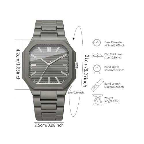 Image of Shocknshop Minimalist Creative Square Analog Casual Plastic Chain Strap Wrist Watch for Men Boys -WCH382